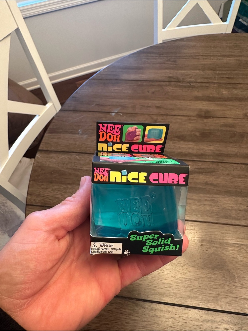 NeeDoh Nice Cube Blue Teal Super Solid Squish – New in Box